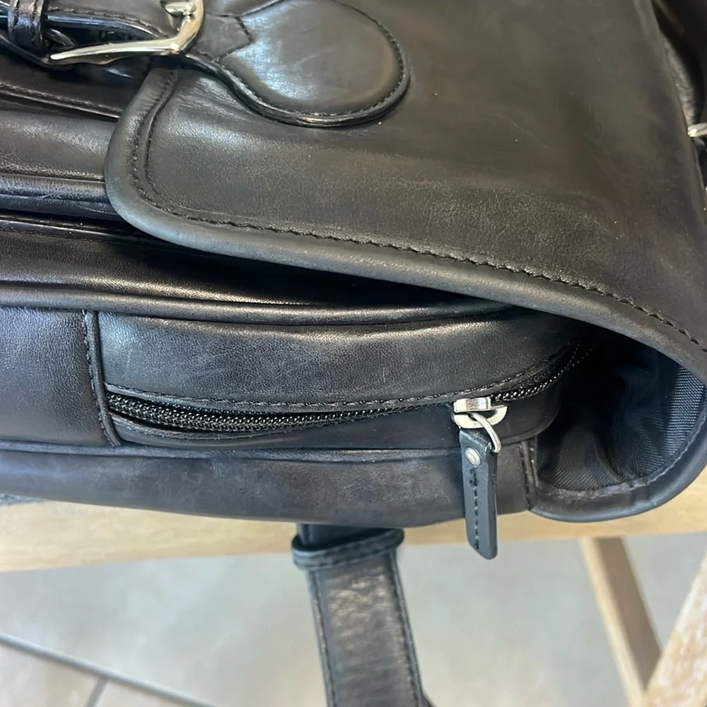 Vintage Coach supple black leather laptop, briefcase Crossbody J23-5237 unisex - Picture 7 of 12